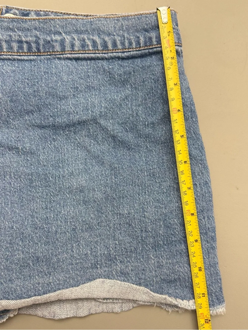 Art Class Denim Wrap Skort XL 14 Blue High Rise Raw Hem Mini Skirt Shorts